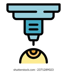 Eye laser icon outline vector. Vision correction. Check care color flat