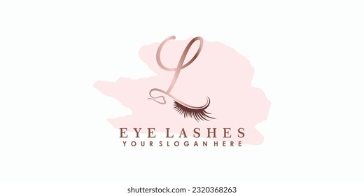 eye lash beauty logo design with letter concept