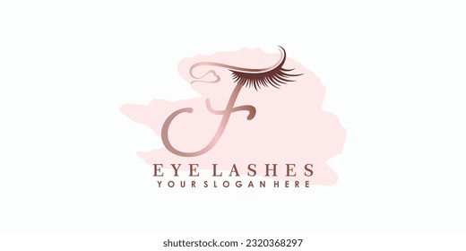 eye lash beauty logo design with letter concept