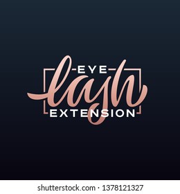 Eye Lash Extension Hand Lettering Logo. Vector Illustration