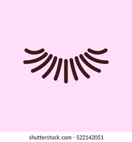 Eye Lash Mascara Minimalistic Flat Line Outline Stroke Icon Pictogram Symbol