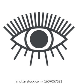 Eye with lash pattern. Simple vector illustration with ability to change.