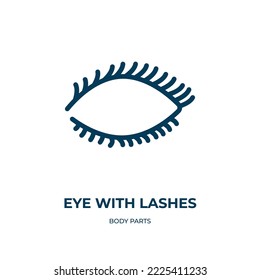 Eye with lashes icon. Linear vector illustration from body parts collection. Outline eye with lashes icon vector. Thin line symbol for use on web and mobile apps, logo, print media.