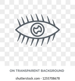 Eye with lashes icon. Trendy flat vector Eye with lashes icon on transparent background from Human Body Parts collection. High quality filled Eye with lashes symbol use for web and mobile