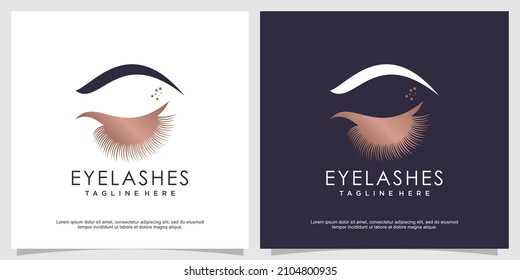 Eye lashes logo design concept Premium Vector