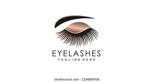 Eye lashes logo design concept Premium Vector