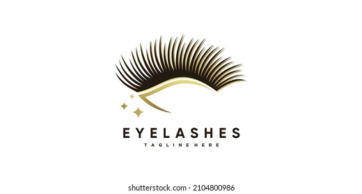 Eye lashes logo design concept Premium Vector