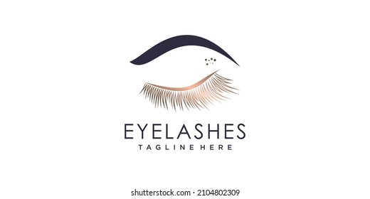 Eye lashes logo design concept Premium Vector