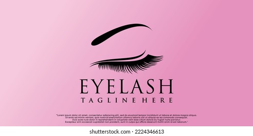 Eye lashes logo design with creative modern concept Premium Vector