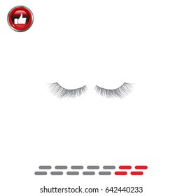 Eye lashes vector icon. Lashes vector