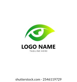 eye leaf logo design vector