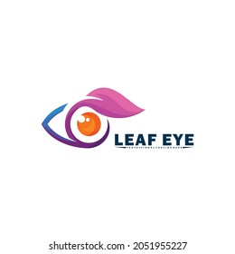 Eye with leaf logo vector illustration design. Creative design colorful