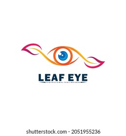 Eye with leaf logo vector illustration design. Creative design colorful