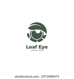 Plantilla de Vector con logotipo eye leaf