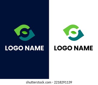 eye with leaf modern logo design template