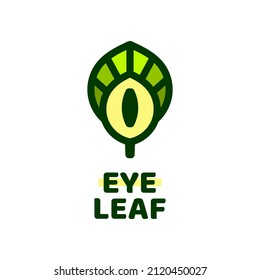 eye leaf plant nature logo concept design illustration