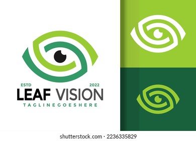 Eye Leaf Vision Logo Design Vector Illustration Template