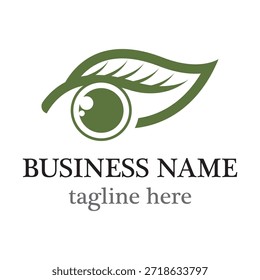 Ojo con el logotipo de las hojas Plantilla