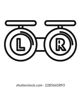 Eye lens case icon outline vector. Visual exam. Check equipment