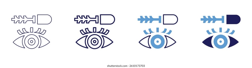 Eye lens clarity improvement icon in 4 different styles. Thin Line, Line, Bold Line, Duotone. Duotone style. Editable stroke.