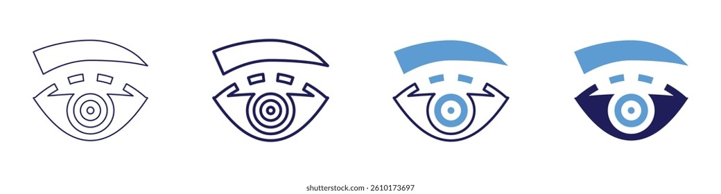 Eye lens fogging prevention icon in 4 different styles. Thin Line, Line, Bold Line, Duotone. Duotone style. Editable stroke.