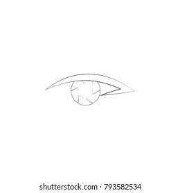 eye lens icon. Elements of photo and video icon. Premium quality graphic design. Signs, outline symbols collection icon for websites, web design, mobile app, info graphic on white background