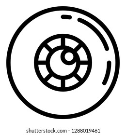Eye lens icon. Outline eye lens vector icon for web design isolated on white background