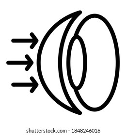 Eye lens icon. Outline eye lens vector icon for web design isolated on white background