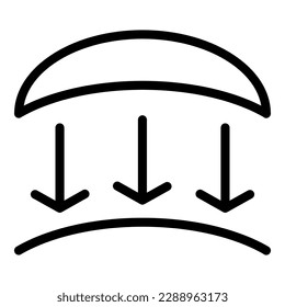 Vector de contorno de icono de lente ocular. Corrección de visión. Prueba de contacto