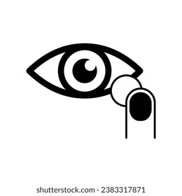 eye lens icon - vector