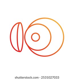 Augenlinsen-Symbol auf weißem Hintergrund, Vektorgrafik