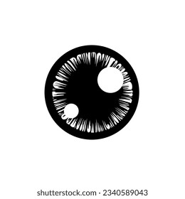 Eye Lens Iris und Pupil Icon, Human Eye Piktogram, Eyeball Sign, Iris Symbol, Optische Pupil Vektor Illustration