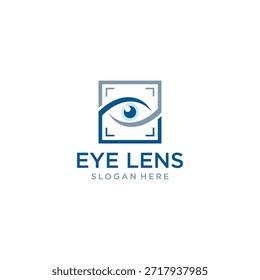 Logotipo de la lente del ojo, lente de la cámara
