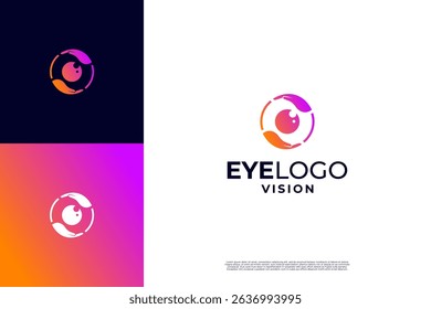 Eye lens logo design. Optical shop logo