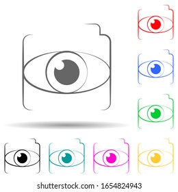 eye lens multi color style icon. Simple glyph, flat vector of photo icons for ui and ux, website or mobile application