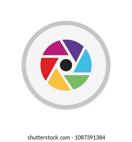 Eye Lens Rainbow Icon Logo