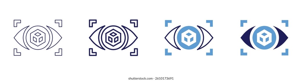 Eye lens replacement cost icon in 4 different styles. Thin Line, Line, Bold Line, Duotone. Duotone style. Editable stroke.