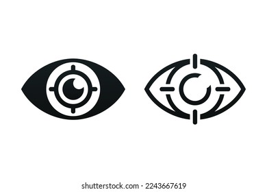 Icono de objetivo de la lente ocular. vector de ilustración