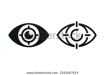 Eye lens target aim icon. illustration vector