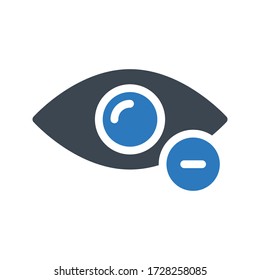 eye lens vector glyph color icon  