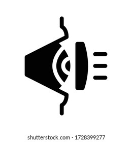 icono plano de glifo vector de lente ocular 