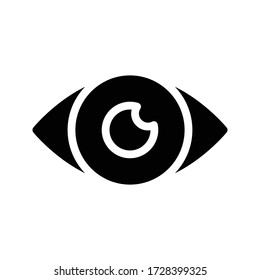 eye lens vector glyph flat icon 