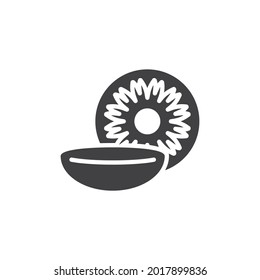 Eye lens vector icon. filled flat sign for mobile concept and web design. Contact lens glyph icon. Symbol, logo illustration. Vector graphics