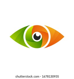 Logo-Design-Vektorillustration für die Vektorillustration von Augen und Objektiv