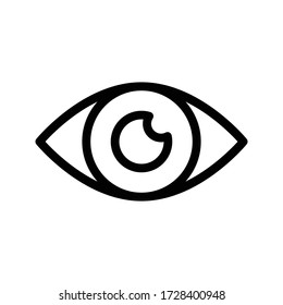 eye lens vector thin line icon 