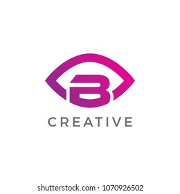 Eye Letter B Logo. B Letter Design Vector with Eye
