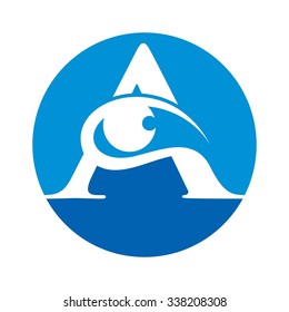 eye and letter a logo