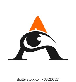 eye and letter a logo