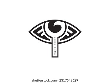 EYE letter logo eye shape design
