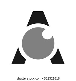 eye with letter A logo vector.